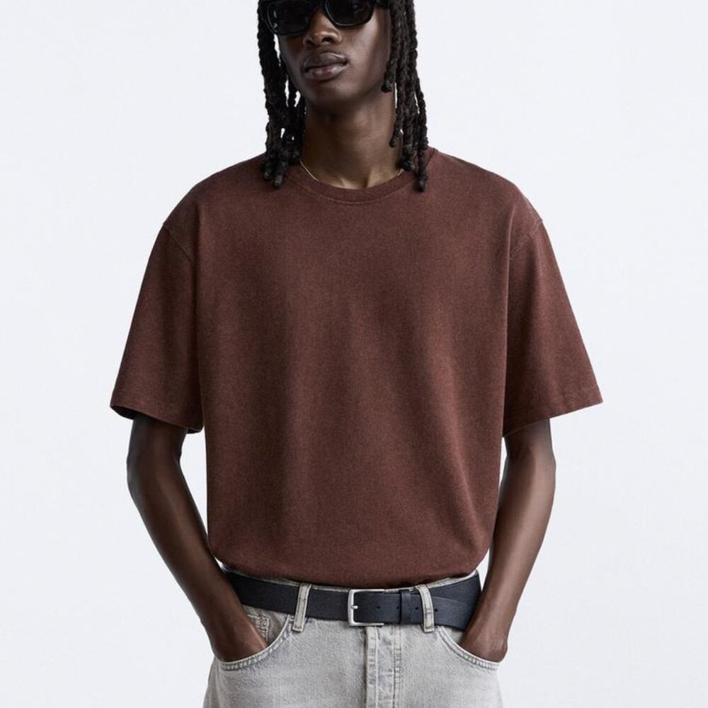 Zara SHORT SLEEVE HEAVYWEIGHT T-SHIRT